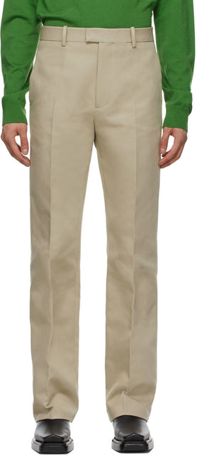 Bottega Veneta Beige Faille Trousers - Pantalon Faille Bottega Veneta Beige Beige - Bottega 베네타 베이지 실패 바지