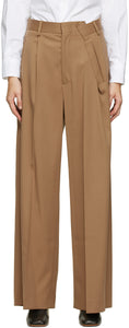 MM6 Maison Margiela Beige Fold Over Trousers