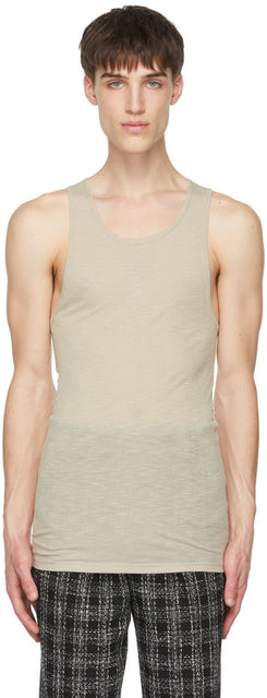 AMIRI Beige Jersey Tank Top - Débardeur Jersey d'Amiri Beige - 아미리 베이지 저지 탱크 탑