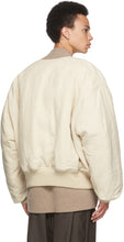 Hed Mayner Beige Linen Bomber Jacket