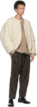 Hed Mayner Beige Linen Bomber Jacket