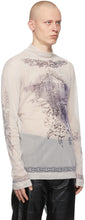 Givenchy Beige Mesh Tattoo Shrine Long Sleeve T-Shirt