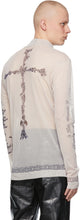 Givenchy Beige Mesh Tattoo Shrine Long Sleeve T-Shirt