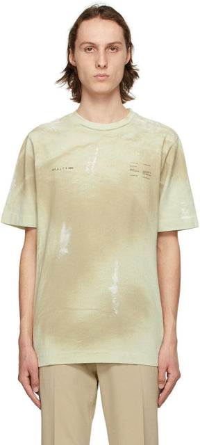 1017 ALYX 9SM Beige Printed Double Logo T-Shirt - 1017 T-shirt Double logo imprimé beige Alyx 9SM - 1017 ALYX 9SM 베이지 인쇄 더블 로고 티셔츠