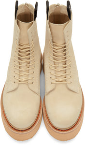 R13 Beige Single Stack Boots
