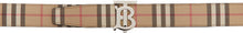 Burberry Beige Vintage Check E-Canvas Monogram TB Belt - Burberry beige Vintage Vérification E-Canvas Monogram TB Ceinture - 버버리 베이지 빈티지 체크 전자 캔버스 모노그램 TB 벨트
