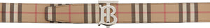 Burberry Beige Vintage Check E-Canvas Monogram TB Belt - Burberry beige Vintage Vérification E-Canvas Monogram TB Ceinture - 버버리 베이지 빈티지 체크 전자 캔버스 모노그램 TB 벨트