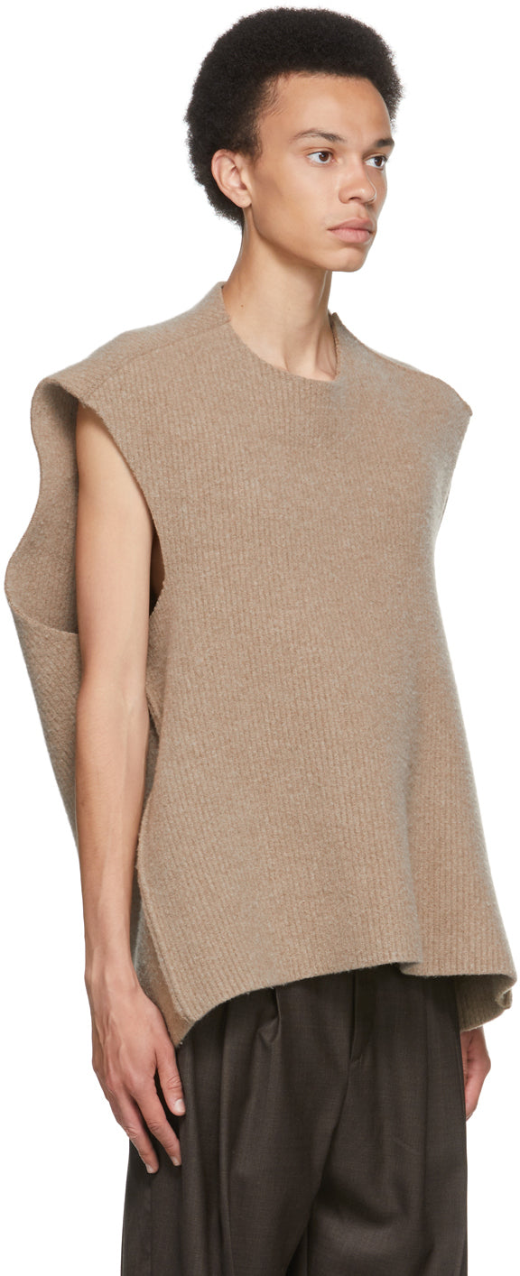 Hed Mayner Beige Wool Sleeveless Vest – BlackSkinny