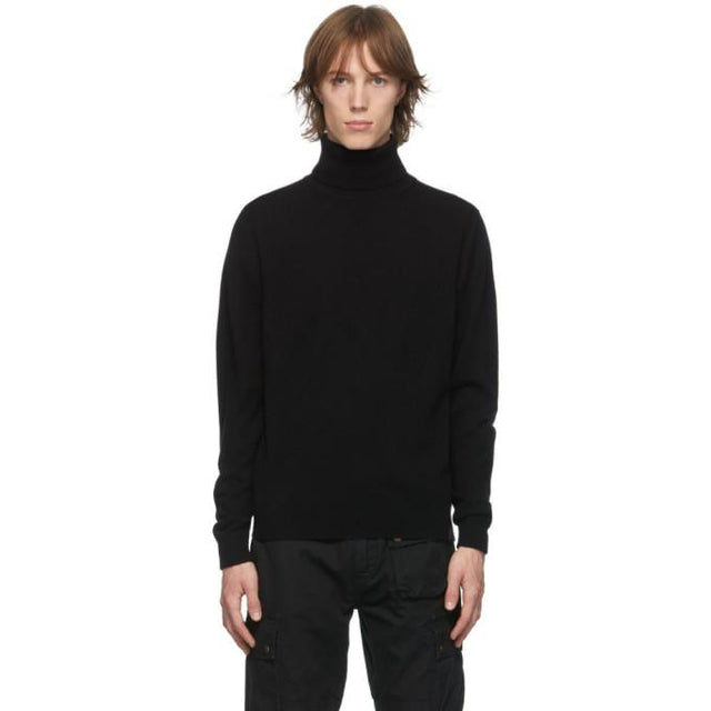 Belstaff Black Engineered Turtleneck