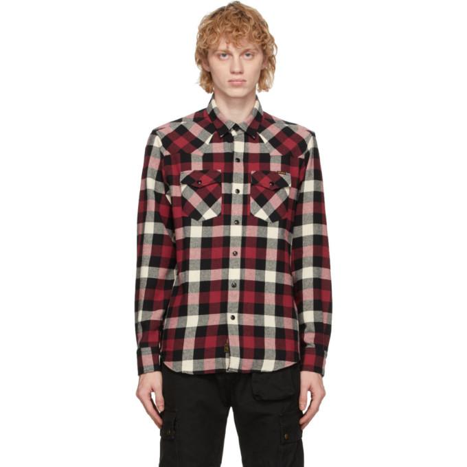 Belstaff Red and White Check Western Shirt
