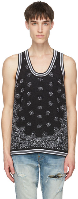 AMIRI Black Bandana B-Ball Tank Top - Amiri Noir Bandana B-Ball Débardeur - Amiri Black Bandana B 볼 탱크 탑