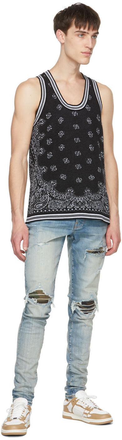 AMIRI Black Bandana B-Ball Tank Top