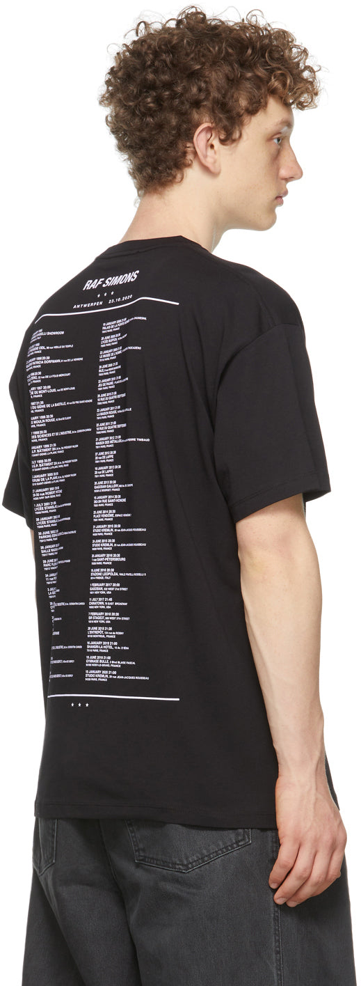 トップス Raf Simons Big Fit Tour 'Teenage Dreams Raf Simons Black Big Fit Tour 'Teenage Dreams' T-Shirt Raf