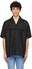 4SDESIGNS Black Braided Combo Short Sleeve Shirt - 4SDesigns Chemise à manches courtes black tressées - 4sdesigns 블랙 꼰 콤보 반팔 셔츠