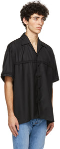 4SDESIGNS Black Braided Combo Short Sleeve Shirt