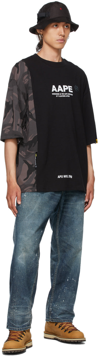 AAPE by A Bathing Ape Black Camo Logo T-Shirt