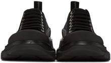 Alexander McQueen Black Canvas Tread Slick Platform Low Sneakers