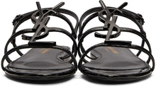 Saint Laurent Black Cassandra Flat Sandals