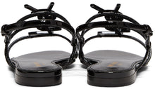 Saint Laurent Black Cassandra Flat Sandals