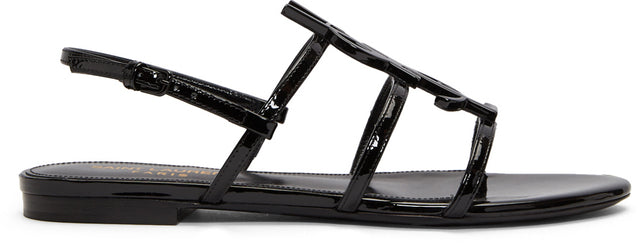 Saint Laurent Black Cassandra Flat Sandals