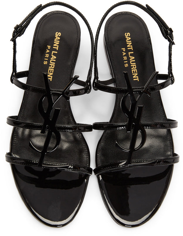 ★Saint Laurent★ Cassandre Flat Sandals Black 777348BDATT10 SAINT LAURENT | Cassandra flat sandals | Antonioli.eu