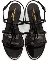 Saint Laurent Black Cassandra Flat Sandals - Sandales plates de Cassandra Noir Saint Laurent - 세인트 로랑 블랙 카산드라 플랫 샌들