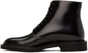 Saint Laurent Black Cesna 20 Lace-Up Boots