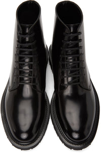 Saint Laurent Black Cesna 20 Lace-Up Boots