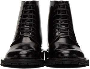 Saint Laurent Black Cesna 20 Lace-Up Boots