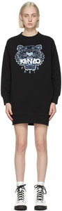 Kenzo Black Classic Tiger Sweatshirt Dress - Kenzo Black Classic Tiger Sweatshirt Robe - 켄조 블랙 클래식 호랑이 스웨터 드레스