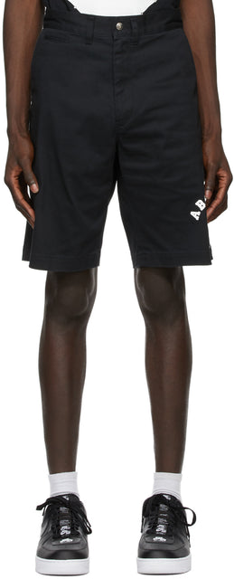 BAPE Black College Chino Shorts - Short Chino Chino Beas Black College - Bape Black College Chino 반바지
