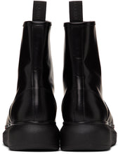 Alexander McQueen Black Contrast Sole Hybrid Combat Boots