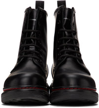 Alexander McQueen Black Contrast Sole Hybrid Combat Boots