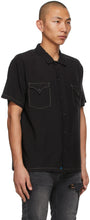 Double Rainbouu Black Contrast West Coast Short Sleeve Shirt