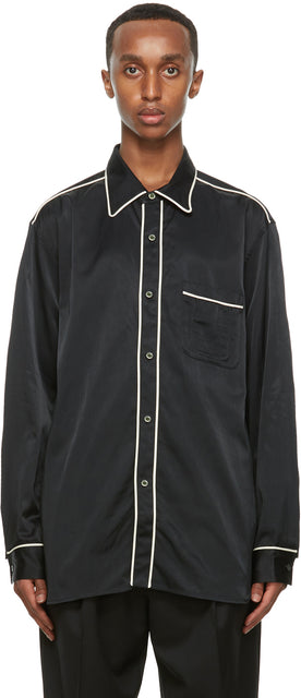 Nicholas Daley Black Cotton Standard Shirt - Chemise Standard Nicholas Daley Noir Coton Noir - 니콜라스 데일리 블랙 코튼 표준 셔츠