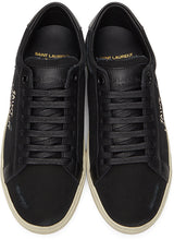 Saint Laurent Black Court Classic SL/06 Embroidered Sneakers - Saint Laurent Black Court Classic SL / 06 Baskets brodées - Saint Laurent Black Court Classic SL / 06 수 놓은 스니커즈