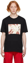 Hugo Black Crane Print Dolive T-Shirt - T-shirt Dolive de grue noire Hugo - Hugo 블랙 크레인 인쇄 Dalive 티셔츠