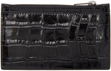 Balenciaga Black Croc Hourglass Zip Card Holder