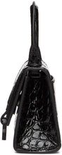 Balenciaga Black Croc Mini Hourglass Bag