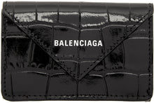 Balenciaga Black Croc Mini Papier Wallet - BALENCIAGA NOIR CROC MINI PAPIER PAPIER - Balenciaga Black Croc 미니 종이 지갑