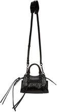 Balenciaga Black Croc Nano Neo Classic Top Handle Bag