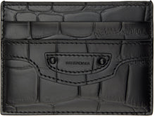 Balenciaga Black Croc Neo Classic Card Holder