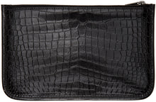 Saint Laurent Black Croc Niki Bill Pouch