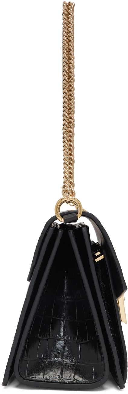 Givenchy Black Croc Small GV3 Bag - Givenchy Noir Croc Petit Sac GV3 - 지방시 검은 croc 작은 gv3 가방
