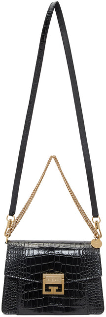 Givenchy Black Croc Small GV3 Bag