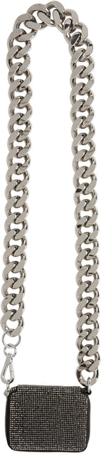 KARA Black Crystal Mesh Bike Wallet Bag - Kara Sac de portefeuille en cristal noir en cristal noir - 카라 블랙 크리스탈 메쉬 자전거 지갑 백