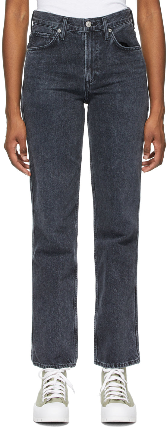 Citizens of Humanity Black Daphne High-Rise Stovepipe Jeans