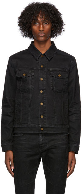 Saint Laurent Black Denim Classic Jacket - Veste classique Denim Noir Saint Laurent - 세인트 로렌트 블랙 데님 클래식 재킷