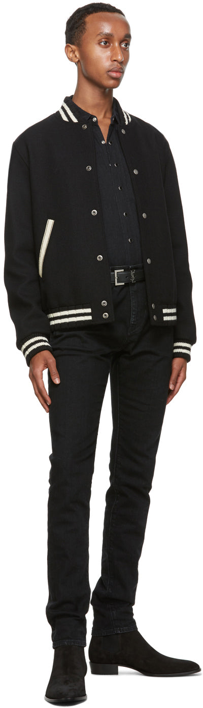 Saint Laurent Black Denim Classic Western Shirt