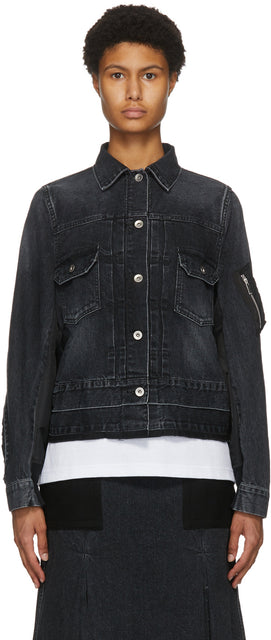 Sacai Black Denim MA-1 Jacket